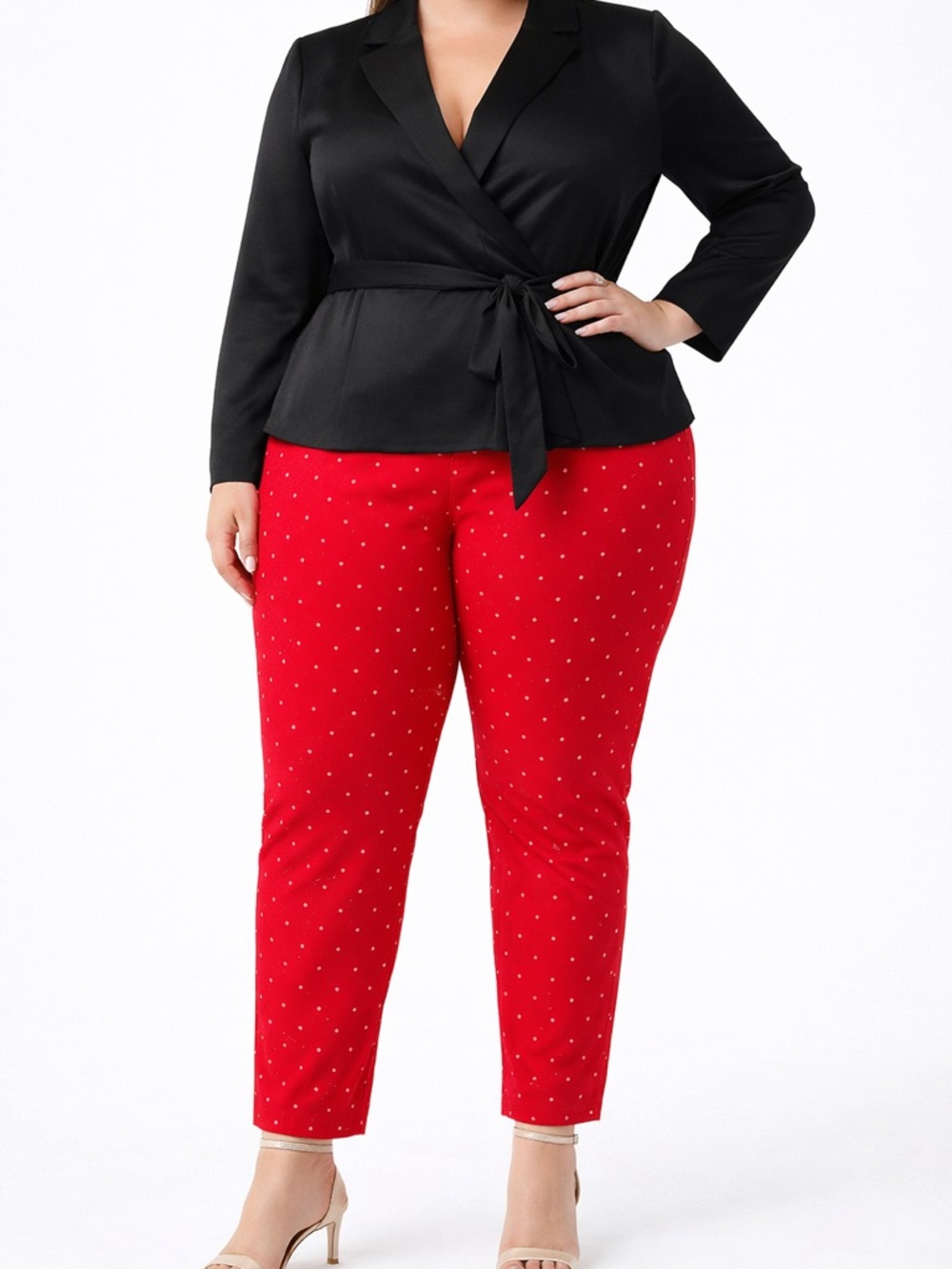 Old Navy Red Polka Dot Stretch Trousers